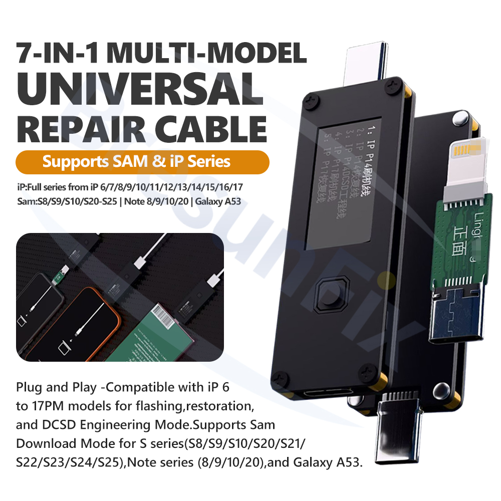 Power Tools Download - Uniwersalny kabel naprawczy 7-w-1 do iPhone