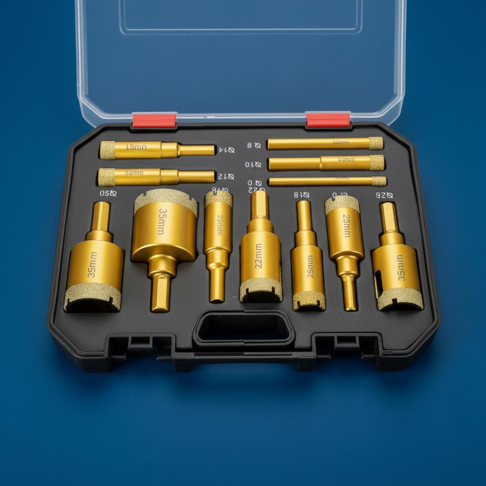 Power Tools Set - 12-częściowy zestaw wierteł do kryształu, lutowanych,