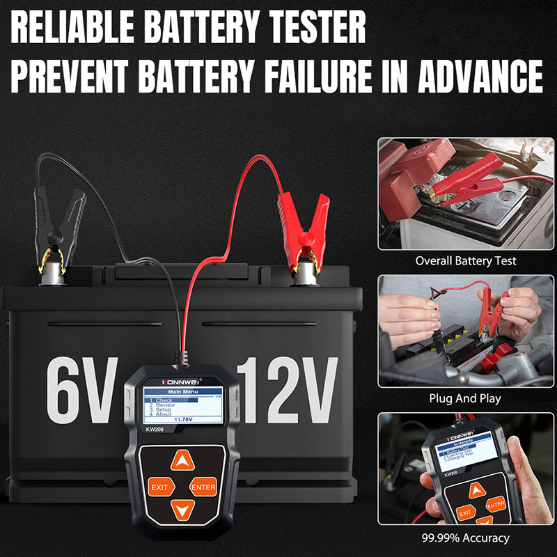 KONNWEI KW208 Tester akumulato – Power Tools English recenzja i cena